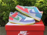 Authentic Nike SB Dunk Low White/Purple/Yellow/Pink (women)