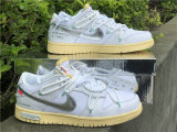 Authentic Off-White x Nike SB Dunk Low White/Silver (women)