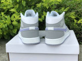 Authentic Air Jordan 1 Mid WMNS Grey/White/Icy Soles GS