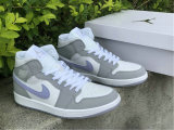 Authentic Air Jordan 1 Mid WMNS Grey/White/Icy Soles GS