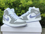 Authentic Air Jordan 1 Mid WMNS Grey/White/Icy Soles GS