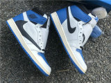 Authentic Travis Scott x Fragment x Air Jordan 1 High OG SP “Military Blue”