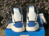 Authentic Travis Scott x Fragment x Air Jordan 1 High OG SP “Military Blue”