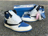 Authentic Travis Scott x Fragment x Air Jordan 1 High OG SP “Military Blue”