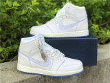 Authentic Dior x Air Jordan 1 White/God