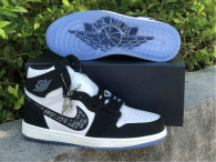 Authentic Dior x Air Jordan 1 GS White/Black