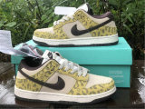 Authentic Nike Dunk Low KHAKI Pattern/Beige Yellow