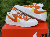 Authentic Sacai x Nike Blazer Low White/Magma Orange-Yellow