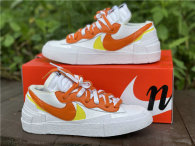 Authentic Sacai x Nike Blazer Low White/Magma Orange-Yellow