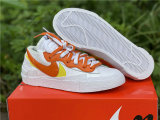 Authentic Sacai x Nike Blazer Low White/Magma Orange-Yellow