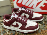 Authentic Nike Dunk Low White/Wine Red