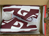 Authentic Nike Dunk Low White/Wine Red