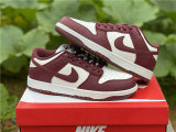 Authentic Nike Dunk Low White/Wine Red