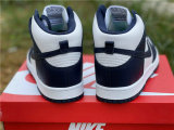 Authentic Nike Dunk High White/Dark Blue