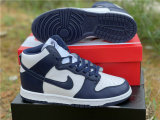 Authentic Nike Dunk High White/Dark Blue