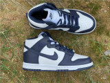 Authentic Nike Dunk High White/Dark Blue