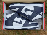 Authentic Nike Dunk High White/Dark Blue