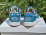 Authentic Air Jordan 1 Low GS Light Teal Blue/White
