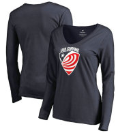 USA Surfing Fanatics Branded Women's Primary Logo Long Sleeve V-Neck T-Shirt - Navy