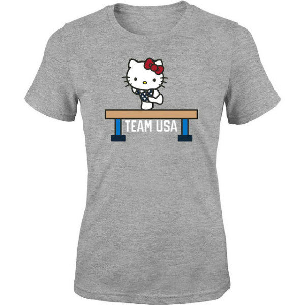Team USA x Hello Kitty Women's Gymnastics T-Shirt – Heathered Gray