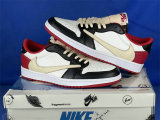 Authentic Travis Scott x Fragment x Air Jordan 1 Low OG Red/Black/White