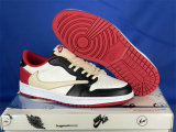 Authentic Travis Scott x Fragment x Air Jordan 1 Low OG Red/Black/White
