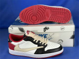 Authentic Travis Scott x Fragment x Air Jordan 1 Low OG Red/Black/White