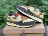 Authentic Travis Scott x Nike Air Max 1 Baroque Brown/Lemon Drop-Wheat-Chile Red