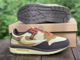 Authentic Travis Scott x Nike Air Max 1 Baroque Brown/Lemon Drop-Wheat-Chile Red