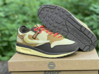 Authentic Travis Scott x Nike Air Max 1 Baroque Brown/Lemon Drop-Wheat-Chile Red