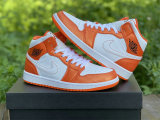 Authentic Air Jordan 1 Mid SE  White Orange  GS