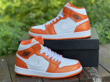 Authentic Air Jordan 1 Mid SE  White Orange  GS