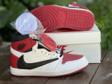 Authentic Travis Scott x Air Jordan 1 High OG Gym Red/Black/White GS