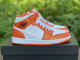Authentic Air Jordan 1 Mid SE  White Orange  GS