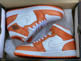 Authentic Air Jordan 1 Mid SE  White Orange  GS