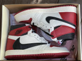 Authentic Travis Scott x Air Jordan 1 High OG Gym Red/Black/White GS