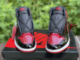Authentic Air Jordan 1 High OG “Bred Patent” GS