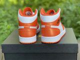 Authentic Air Jordan 1 Mid SE  White Orange  GS