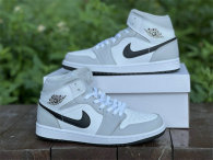 Authentic Air Jordan 1 Mid “Light Smoke Grey” GS