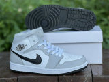 Authentic Air Jordan 1 Mid “Light Smoke Grey” GS