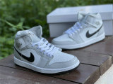 Authentic Air Jordan 1 Mid “Light Smoke Grey” GS