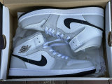 Authentic Air Jordan 1 Mid “Light Smoke Grey” GS