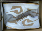 Authentic Air Jordan 1 Low White Tan GS