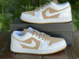 Authentic Air Jordan 1 Low White Tan GS