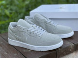 Authentic Air Jordan 1 Low Grey/White GS