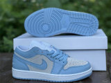 Authentic Air Jordan 1 Low University Blue/Grey/White GS