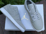 Authentic Air Jordan 1 Low Grey/White GS
