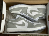 Authentic Air Jordan 1 Low White/Wolf Grey GS