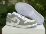 Authentic Air Jordan 1 Low White/Wolf Grey GS