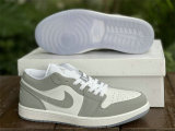 Authentic Air Jordan 1 Low White/Wolf Grey